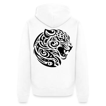 Léopard tribal - Veste à capuche bio Premium Unisexe - blanc - Dos - Thijin (182cm)