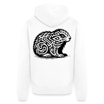 Marmotte tribale - Veste à capuche bio Premium Unisexe - blanc - Dos - Thijin (182cm)