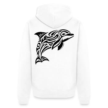 Marsouin commun tribal - Veste à capuche bio Premium Unisexe - blanc - Dos - Thijin (182cm)