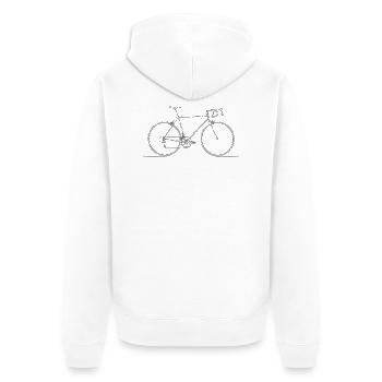 Rennrad Skizze Feine Linien Minimalistischer Stil - Unisex Premium Bio Zip Hoodie - Weiß - Hinten - Thijin (182cm)