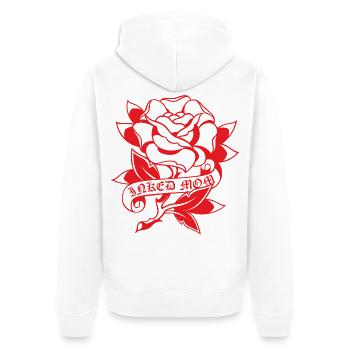 Inked Mom Tattoo Rose - Unisex Premium Organic Zip Hoodie - white - Back - Thijin (182cm)