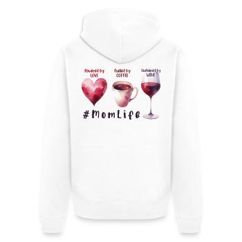 Kaffee Wein Liebe Aquarell Muttertag Geschenk - Unisex Premium Bio Zip Hoodie - Weiß - Hinten - Thijin (182cm)