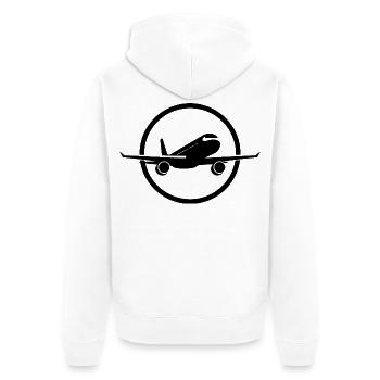 Luftfahrzeug - Unisex Premium Bio Zip Hoodie - Weiß - Hinten - Thijin (182cm)