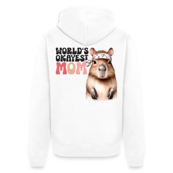 Worlds Okayest Mom Capybara Maman drôle Maman - Veste à capuche bio Premium Unisexe - blanc - Dos - Thijin (182cm)
