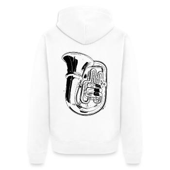 Dessin de tuba - Veste à capuche bio Premium Unisexe - blanc - Dos - Thijin (182cm)