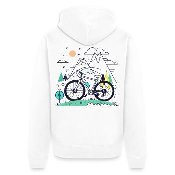 Fahrradfahrer - Unisex Premium Bio Zip Hoodie - Weiß - Hinten - Thijin (182cm)