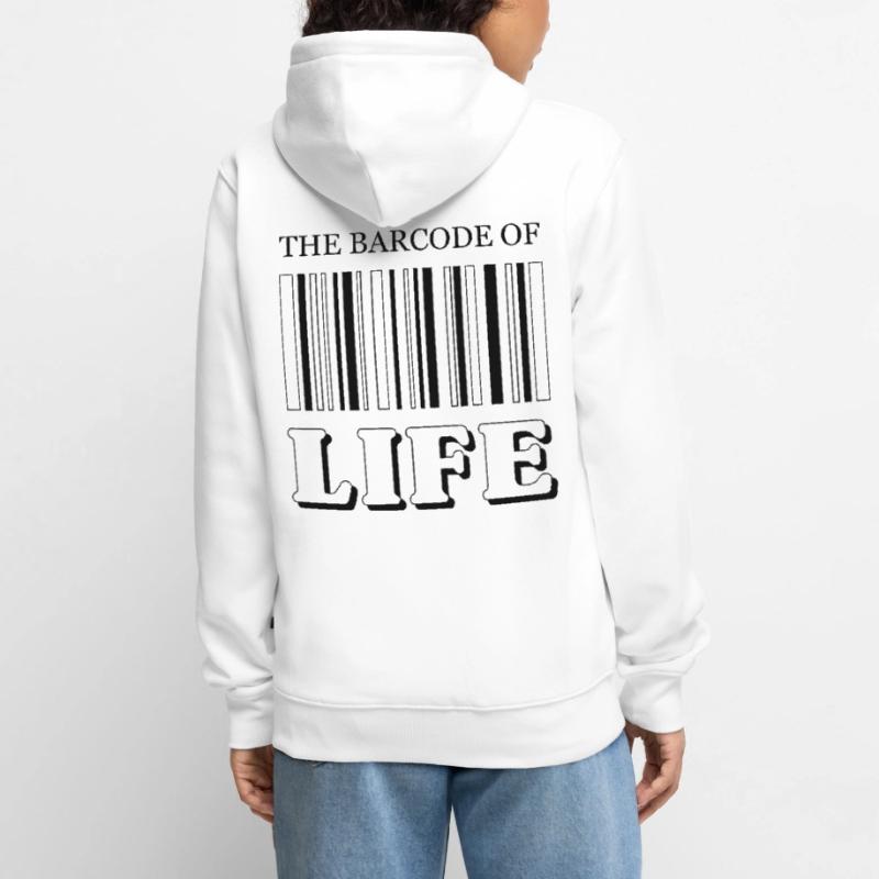 Le code-barres de la vie / Der Strichcode des Lebens Veste à capuche bio Premium Unisexe