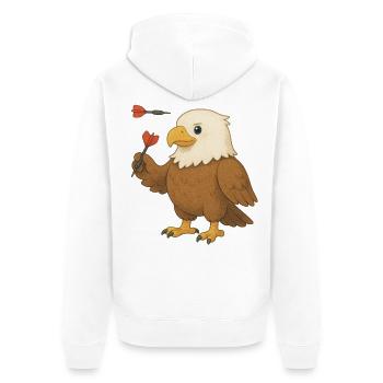 Adler mit Dartpfeilen - Unisex Premium Bio Zip Hoodie - Weiß - Hinten - Thijin (182cm)