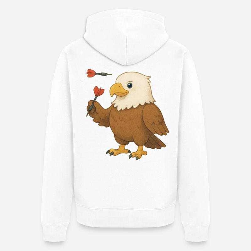 Aigle avec fléchettes - Veste à capuche bio Premium Unisexe - blanc