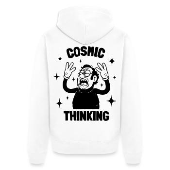Cosmic Thinking - Unisex Premium Organic Zip Hoodie - white - Back - Thijin (182cm)