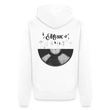 Half a music cylinder - Unisex Premium Organic Zip Hoodie - white - Back - Thijin (182cm)