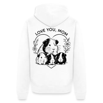 Meerschweinchen Mama Muttertag Geschenkidee - Unisex Premium Bio Zip Hoodie - Weiß - Hinten - Thijin (182cm)