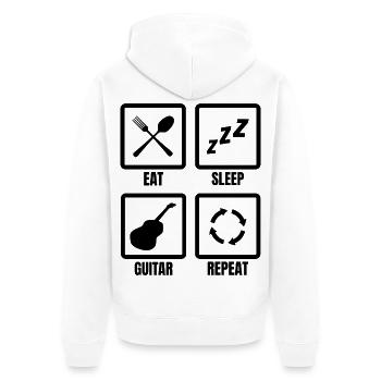 Routine du guitariste - Veste à capuche bio Premium Unisexe - blanc - Dos - Thijin (182cm)