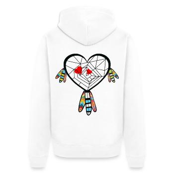 Coeurs Coeurs Saint-Valentin - Veste à capuche bio Premium Unisexe - blanc - Dos - Thijin (182cm)