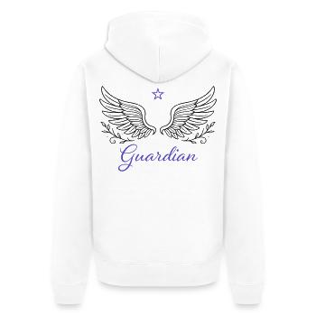 Engel Flügel Engelsflügel Guardian - Unisex Premium Bio Zip Hoodie - Weiß - Hinten - Thijin (182cm)