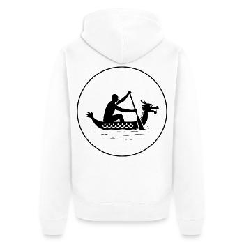 Drachenboot - Unisex Premium Bio Zip Hoodie - Weiß - Hinten - Thijin (182cm)