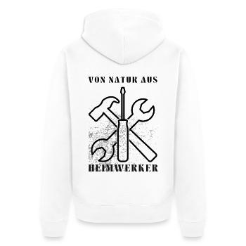 Passionnés de bricolage par nature – conception d’outils - Veste à capuche bio Premium Unisexe - blanc - Dos - Thijin (182cm)