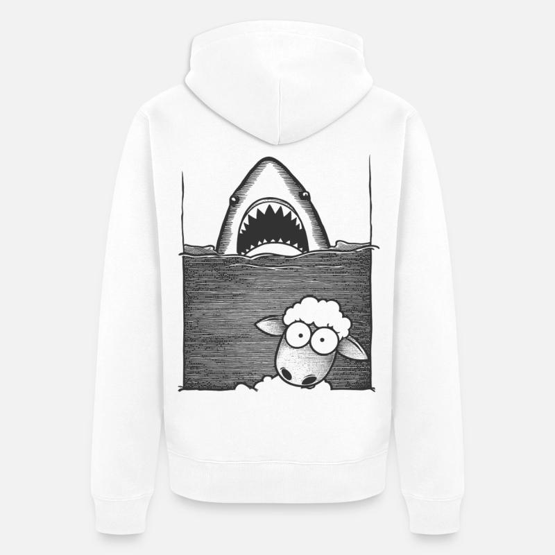 Requin Mouton - Veste à capuche bio Premium Unisexe - blanc