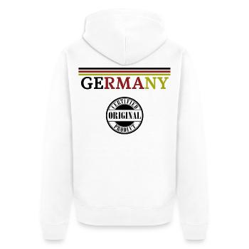 German Pride, Flagge von Deutschland - Unisex Premium Bio Zip Hoodie - Weiß - Hinten - Thijin (182cm)