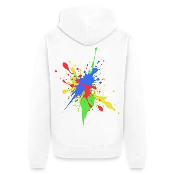 Colorful Color Design Abstract Art - Unisex Premium Organic Zip Hoodie - white - Back - Thijin (182cm)