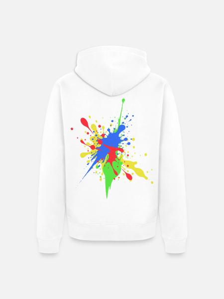 Bunte Farbe Design Abstrakte Kunst - Unisex Premium Bio Zip Hoodie - Weiß