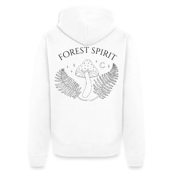 Forest spirit, mushroom and fern - Unisex Premium Organic Zip Hoodie - white - Back - Thijin (182cm)