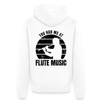 Drôle de joueur de flûte dicton - Veste à capuche bio Premium Unisexe - blanc - Dos - Thijin (182cm)