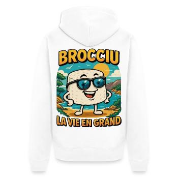 Brocciu La vie en grand - Veste à capuche bio Premium Unisexe - blanc - Dos - Thijin (182cm)