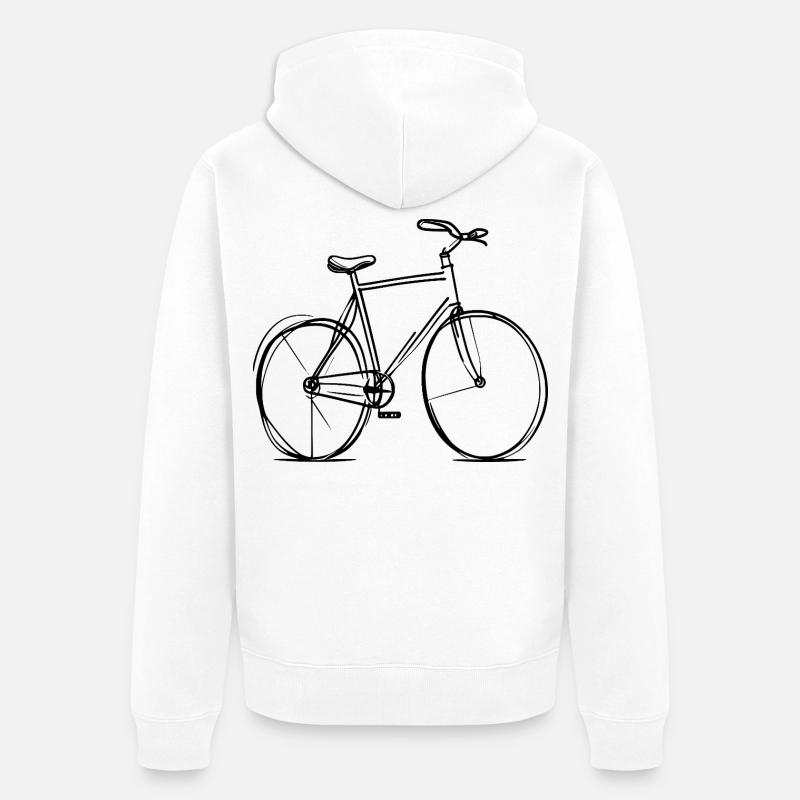 Tracé de lignes de vélo - Veste à capuche bio Premium Unisexe - blanc