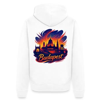 Budapest Capitale Hongrie Silhouette Cadeau - Veste à capuche bio Premium Unisexe - blanc - Dos - Thijin (182cm)
