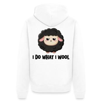 Cute black sheep grumpy with saying - Unisex Premium Organic Zip Hoodie - white - Back - Thijin (182cm)