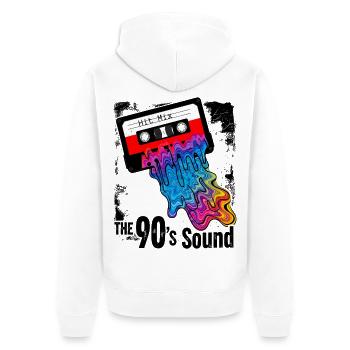 The 90s Sound - Retro Cassette Colorful - Unisex Premium Organic Zip Hoodie - white - Back - Thijin (182cm)