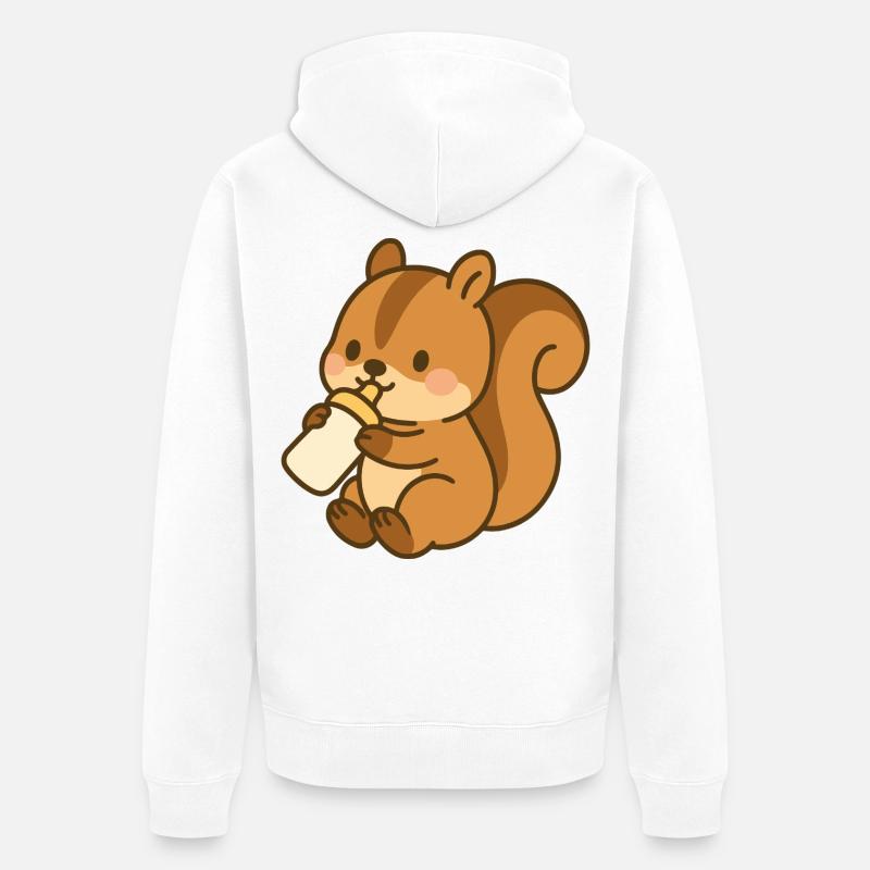 Fläschchen-Flauschehörnchen - Unisex Premium Bio Zip Hoodie - Weiß