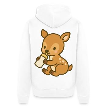 Fläschchen-Kitzliebe - Unisex Premium Bio Zip Hoodie - Weiß - Hinten - Thijin (182cm)