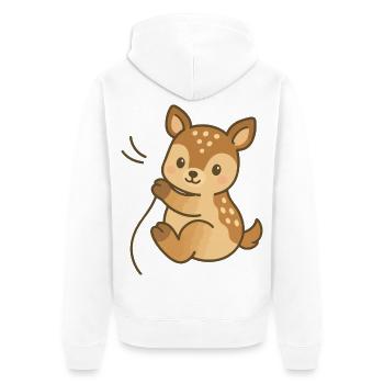 Kuschel-Kitztraum - Unisex Premium Bio Zip Hoodie - Weiß - Hinten - Thijin (182cm)