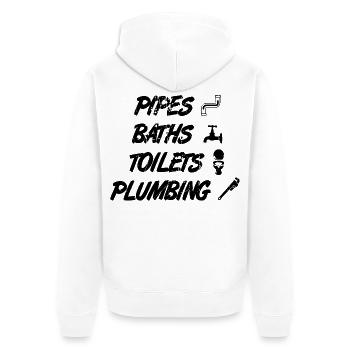 Citation amusante de plombier - Veste à capuche bio Premium Unisexe - blanc - Dos - Thijin (182cm)