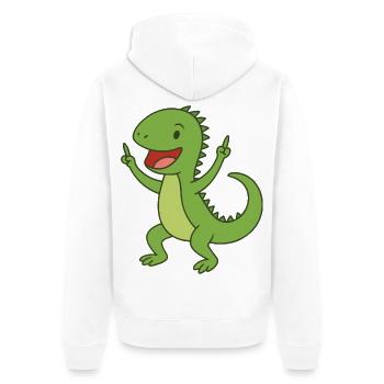 Bébé Iguane de fête - Veste à capuche bio Premium Unisexe - blanc - Dos - Thijin (182cm)