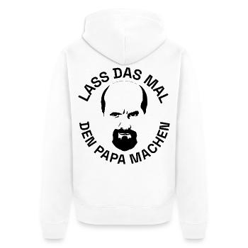 Stromberg Lass Das Mal Den Papa Machen Mit Bernd - Unisex Premium Bio Zip Hoodie - Weiß - Hinten - Thijin (182cm)