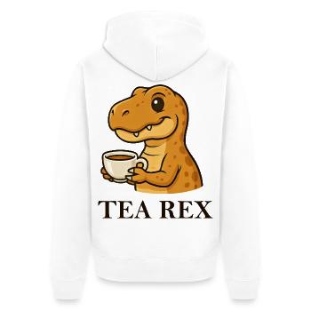 Tea Rex dinosaure T-Shirt buveur de thé Dire - Veste à capuche bio Premium Unisexe - blanc - Dos - Thijin (182cm)