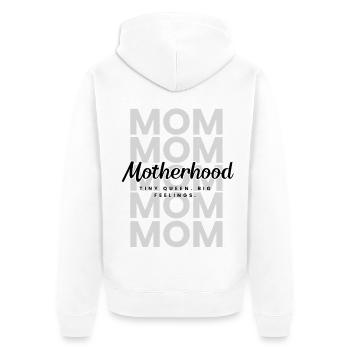 Motherhood – Tiny Rebel, Big Feelings Mom Design - Unisex Premium Organic Zip Hoodie - white - Back - Thijin (182cm)