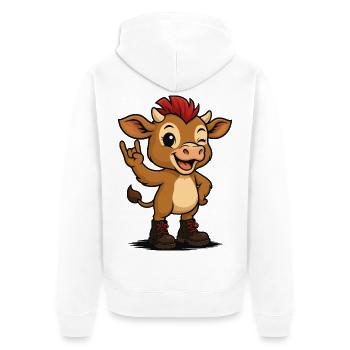 Punk Rock Calf - Unisex Premium Bio Zip Hoodie - Weiß - Hinten - Thijin (182cm)
