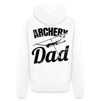 Bogenschießen Papa - Unisex Premium Bio Zip Hoodie - Weiß - Hinten - Thijin (182cm)