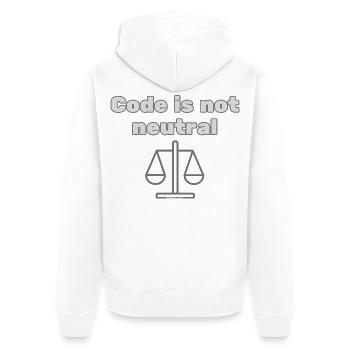 Le code n’st pas neutre Énoncé d’éthique du codeur - Veste à capuche bio Premium Unisexe - blanc - Dos - Thijin (182cm)