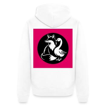 Fox and goose in friendship - Unisex Premium Organic Zip Hoodie - white - Back - Thijin (182cm)