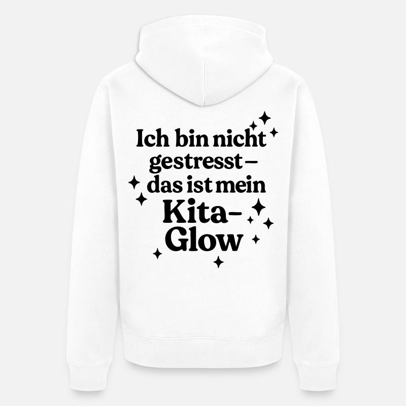 Ich bin nicht gestresst... - Unisex Premium Bio Zip Hoodie - Weiß