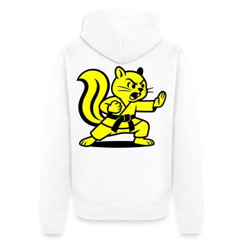 Karate Squirrels! - Unisex Premium Organic Zip Hoodie - white - Back - Thijin (182cm)