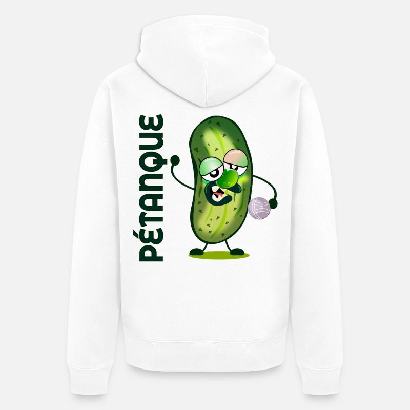 Cornichons Pétanque - Veste à capuche bio Premium Unisexe - blanc