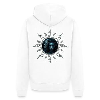 Mystical Connection: The Mystical Woman and the Lion - Unisex Premium Organic Zip Hoodie - white - Back - Thijin (182cm)