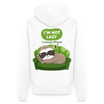 Paresseux : « Je ne suis pas paresseux » 🦥 - Veste à capuche bio Premium Unisexe - blanc - Dos - Thijin (182cm)