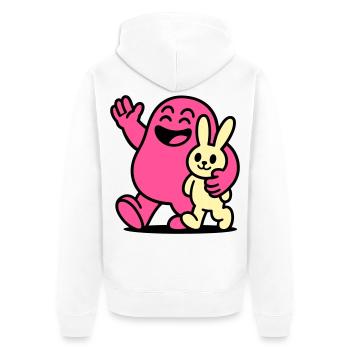 Happy Friends! - Unisex Premium Organic Zip Hoodie - white - Back - Thijin (182cm)